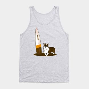 Dark corgi summer surf Tank Top